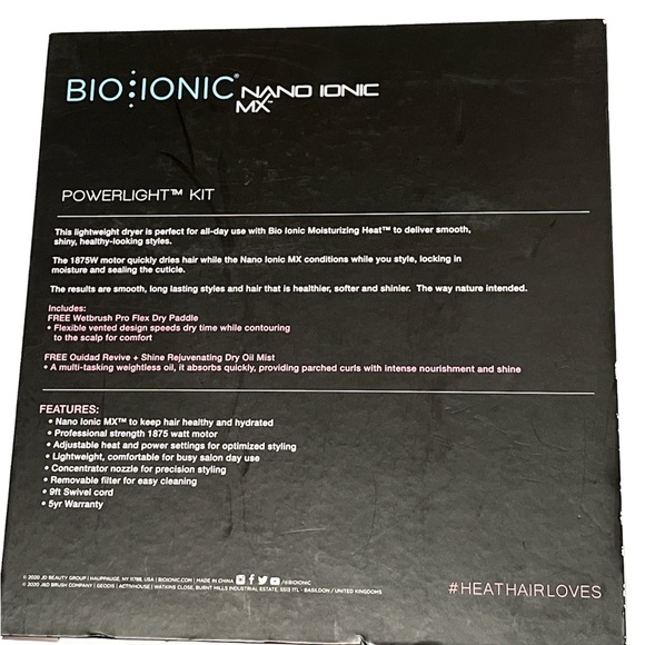 Bio Ionic Powerlight Rose Limited Edition hair dryer Kit NanoIonic MX NEW - Picture 9 of 11